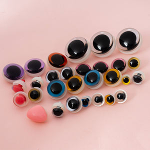 إكسسوارات عيون الدمية القطيفة متعددة الأحجام عيون الحيوانات البلاستيكية للعب اليدوية عيون مسطحة الظهر للعب القطيفة - Product Image 4