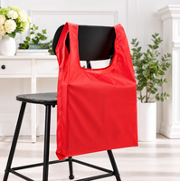 Sac fourre-tout pliable réutilisable en polyester grand format, personnalisable et écologique, avec logo sur mesure, fermeture à bandoulière et poignée longue
