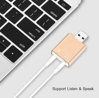 Carte son USB HIFIMagic Voice7.1CH Plug and Play en alliage d'aluminium USB 2 canaux Adaptateur audio externe USB pour ordinateur portable de bureau
