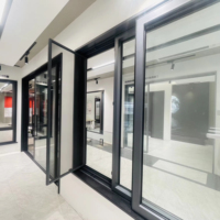 Design moderne : Fenêtre coulissante avec moustiquaire en acier inoxydable et cadre en alliage d'aluminium.