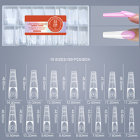 Nouveau Kit de 150 Moules en Gel X pour Extensions d'Ongles Françaises, Construction Rapide, Ligne Intelligente, Couverture Complète, Ongles Longs, Doubles Formes en Plastique