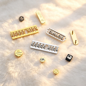 Zinc Alloy Custom Metal Logo <b>Tags</b> Customized Enamel Brand Labels Private Sewing <b>Name</b> Badges for Fashion Apparel Bags - Product Image 1