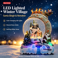 Lanterne musicale de Noël en gros, lanterne à eau LED animée, globe à neige avec train de Noël, décoration de vacances pour la maison et l'intérieur