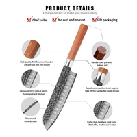 Couteau de cuisine d'usine ensemble de 3 pièces lame en acier damas couteau utilitaire Santoku Chef