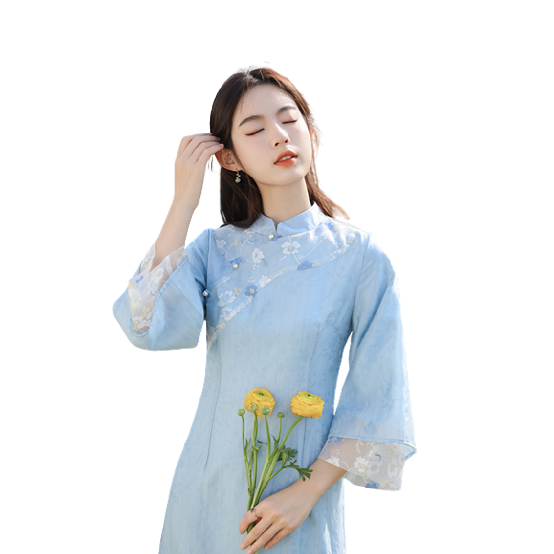 glinda dress blue Hanfu】Blue Willow Elegance | Qing Style Hanfu