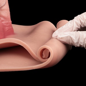 ORALSX Ultra-realistic Hollow Penis <b>Dildo</b> Pants Strap-on Sex <b>Dildo</b> Pants Lesbian Elastic Silicone Male Penis Sleeve Adult Toys - Product Image 6