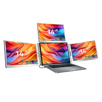 Moniteur d'extension triple écran 14 pouces OEM/ODM à moule privé, entièrement compatible avec Mac/Windows, prix usine pour les professionnels