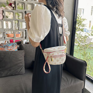 Sac de taille multifonctionnel en PU pour femmes avec motifs géométriques, tendance, portable et décontracté, mini sac de poitrine pour téléphone portable - Product Image 3