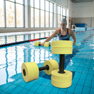 Haltères flottants en EVA jaunes pour la natation et les exercices en piscine, équipement sportif toutes saisons - Product Image 1