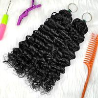 Nouvelles extensions de cheveux humains au crochet à pointe effilée, bouclées, pour tressage, tresses bohèmes vierges, ondulations d'eau, fournisseur de cheveux humains