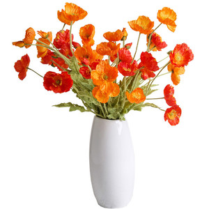 Simulación de flores de seda de amapola de maíz, arreglo floral de flores artificiales adecuado para regalos de cumpleaños y acentos de vegetación interior - Product Image 1