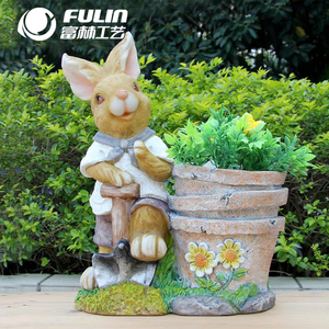 Pot de fleurs en résine <span class=keywords><strong>lapin</strong></span> de Pâques grandeur nature 16 pouces, statue de <span class=keywords><strong>lapin</strong></span> de dessin animé, jardinière animale pour ferme, parc, maison, décorations - Product Image 1