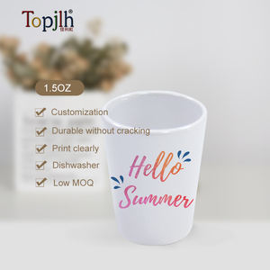 Topjlh 1.5oz Beyaz Seramik Shot Bardağı Süblimasyon Baskı Boşlukları Toptan Satış Barlar Restoranlar Promosyon Özel Hediye Malzemeleri - Product Image 3