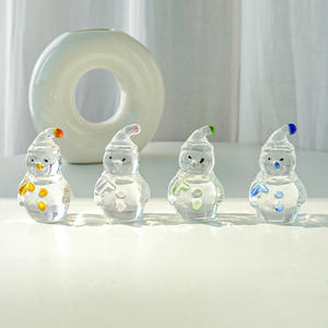 Figuras Decorativas de Cristal Ecológicas con Forma de Muñeco de Nieve, con Sombrero de Copa, Decoración Navideña, Pisapapeles, Decoración para Mesa y Hogar - Product Image 4