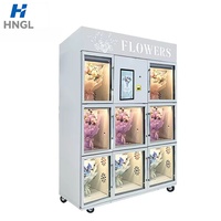 Distributeur Automatique Intelligent de Fleurs Réfrigérées 10 Casiers en Verre 30 Bouquets Écran Tactile Paiement QR 24H/24