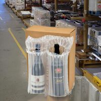 Sacs à colonnes d'air gonflables en PE de type Q recyclables, film protecteur antichoc, taille personnalisée pour l'emballage de bouteilles de vin