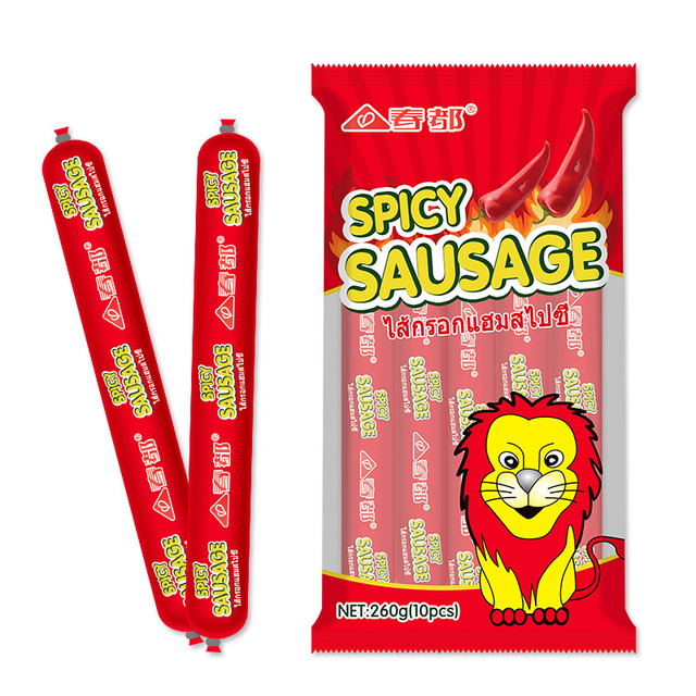 Chicken Sausage 26g*10 Sticks Ham Sausage Instant Noodle Companion Spicy BBQ Fried Sausage
