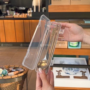 Pure Titanium Chopsticks And Spoon Set With Plastic Lid Portable For <b>Camping</b> Outdoor Use - Product Image 1