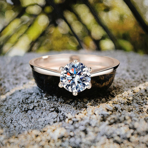 Classic Claw Setting Zircon Sterling <b>Silver</b> S925 Rhodium Plated Engagement Wedding Band Eternity Promise <b>Ring</b> for Women - Product Image 3