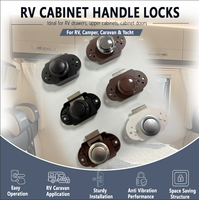 Serrure à bouton-poussoir RV pour porte/tiroir de cabinet marin et de yacht, poignée encastrée au plafond, serrure multi-finitions