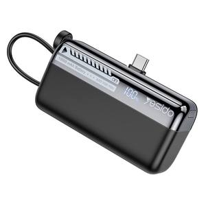Yesido 10000mAh Portable Power Bank With Type C <b>Plug</b> And Cable Digital Display <b>Fast</b> <b>Charging</b> Battery For Mobile Devices - Product Image 5