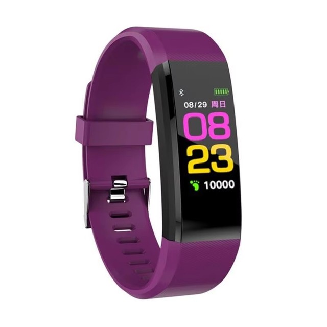 ID115 Plus Sports Wristband Health Smart Fitness Tracker Heart Rate Monitor Color Display Compatible with IOS Android Phones