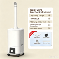 Humidificateur ultrasonique portable électrique de grande capacité 18L avec générateur de brume et aromathérapie pour hôtel et usage domestique