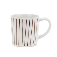 Mug en céramique couleur café minimaliste avec design linéaire, anti-fuite et compatible micro-ondes ; Cadeau élégant pour couples, idéal pour les événements