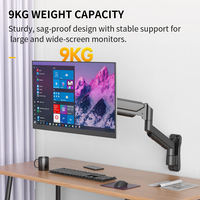 Support mural pour écran unique KHCOOHOO en acier allié avec bras extensible à ressort à gaz, compatible VESA 75/100, charge 9 kg, rotation 360°, inclinaison 45°, en stock