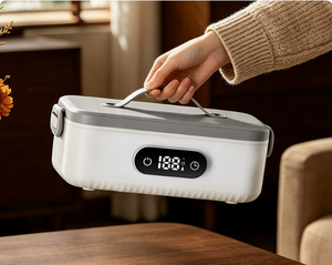 Boîte à lunch électrique en acier inoxydable, cuiseur vapeur pour aliments, récipient chauffant pour repas, affichage numérique de la température, portable pour le bureau, la voiture, les voyages - Product Image 4