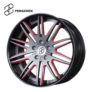 Pengzhen chất lượng tốt 19 "20" 21 "22" 5x130 Bột tráng trong Matte màu đen và màu đỏ kết thúc hành khách xe bánh xe cho Porsche