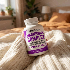 Capsules <span class=keywords><strong>de</strong></span> complexe <span class=keywords><strong>de</strong></span> magnésium OEM avec glycinate, citrate, malate, oxyde, taurate, aspartate, <span class=keywords><strong>orotate</strong></span>, chlorure <span class=keywords><strong>de</strong></span> magnésium, <span class=keywords><strong>zinc</strong></span> et cuivre - Product Image 4