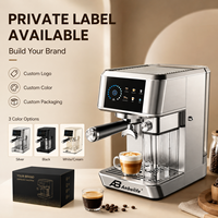 Máquina de Espresso de 20 Bares con Pantalla Táctil, Personalizable OEM/ODM de Fábrica, Acero Inoxidable, Espumador de Leche Automático, Todo en Uno