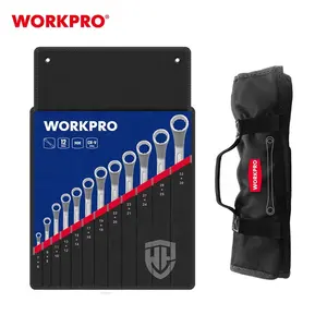 Workpro chave de anel duplo, conjunto de chave de anel de cromo vanádio com 12 peças