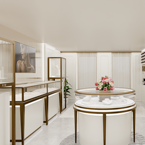 Đồ trang sức sang trọng cửa hàng kính trở lại hiển thị trường hợp thép không gỉ cửa hàng truy cập trang sức hiển thị Showcase đồ trang sức tủ đồ nội thất - Product Image 6