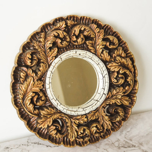 High Quality Home DecorVintage Round Gold Wooden MirrorElegant and Amazing - Product Image 1