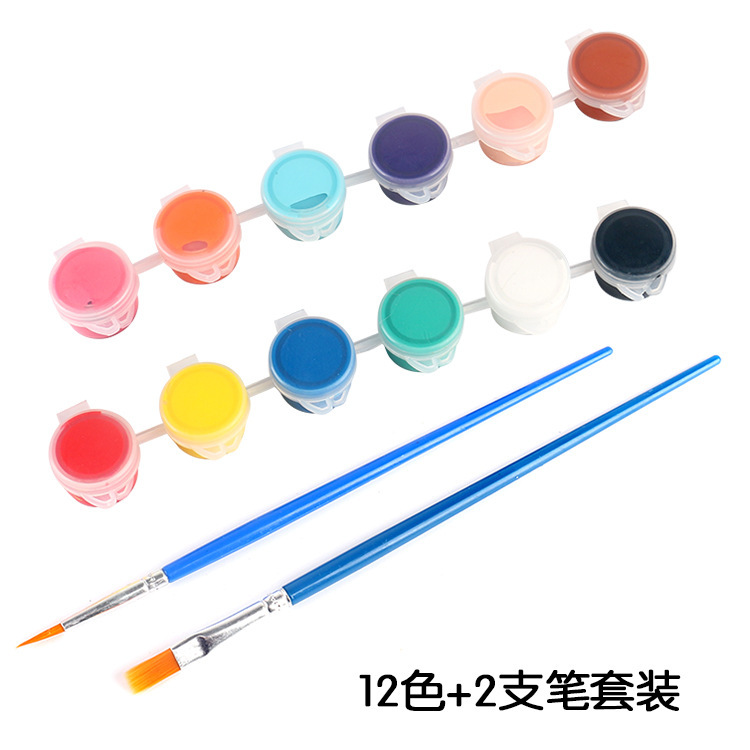 Pintura de 12 colores con dos bolígrafos.