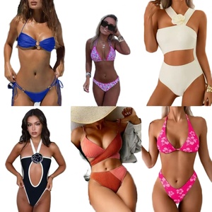 Two Piece Micro Bikini Swimdress Women Colorful Strap <b>Tummy</b> <b>Control</b> Front Logo Stylish Cheeky XL Liner Shorts - Product Image 1