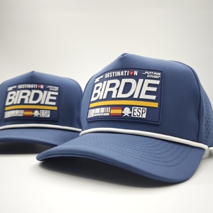 Parche Personalizado con Logotipo, 5 Paneles, Perforado con Corte Láser, Impermeable, Transpirable, de Secado Rápido, Ajustable, para Golf, Béisbol, Dobby Dot, Argyle - Product Image 6