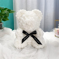 Nouveauté 2026 Ours en rose éternelle avec boîte cadeau Cadeau de la Saint-Valentin Ours en peluche en fleurs de rose PE fait à la main