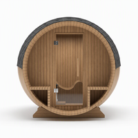 Triunity SUANA-SD Moderne, poêle de sauna infrarouge lointain électrique commercial extérieur 9KW pour 2 personnes, finition anti-UV, cèdre rouge