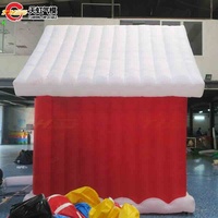 Maison de Noël gonflable 7x3m avec tunnel, tente extérieure gonflable, grotte du Père Noël pour location de fête de Noël