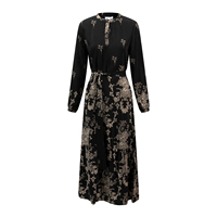 Robe longue à col mandarin à manches longues à imprimé floral avec ceinture à nouer pour femmes, vêtements Vepeen