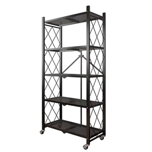 Estante plegable de varias capas para utensilios de cocina con ruedas para almacenamiento de ollas, hornos y microondas. - Product Image 3
