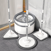 Joybos 2024 Ensemble Seau et Essoreuse Serpillière Rotative 360° à Séparation Propre/Sale, avec Trois Types de Têtes de Serpillière pour Nettoyer les Sols