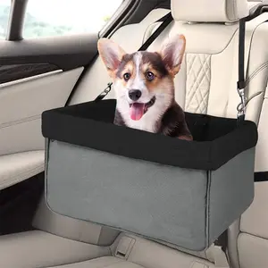 Portable Dog Car Seat Travel Carrier With Seat Belt For 24lbs Pets Removable Pet Safety Booster Seat