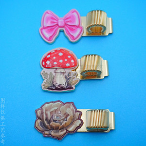 Custom Embossed Zinc Alloy Pen <b>Clip</b> 45mm Color Printed Pattern <b>Spring</b> <b>Clip</b> For Stationery Notebook Accessory - Product Image 2