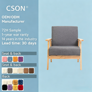 Fauteuils en bois bon marché pour la maison Salon Chambre Bureau Tissu Accent Chaise de loisirs pour hôtels - Product Image 1