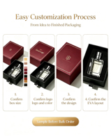 Boîte d'emballage de parfum personnalisée de luxe, vide, avec insert en mousse EVA noire, acceptant l'impression de logo OEM