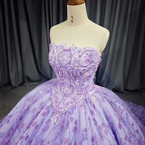 Jancember 6731 Élégant Lilas Bateau Cou Paillettes Perles Soirée Vestidos De 15 Robes - Product Image 3